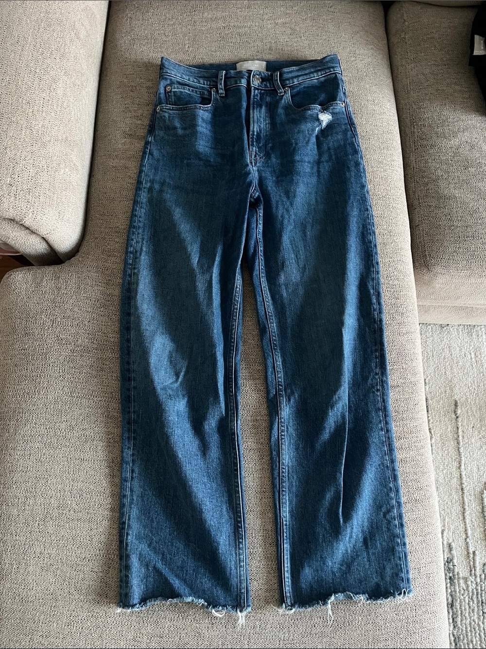 Everlane Women’s Dark Blue Raw Hem Jeans